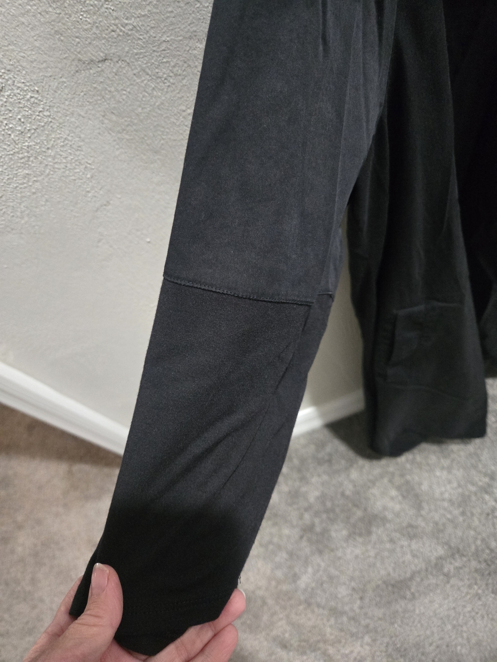 Stella Carakasi Black 3/4 Sleeve Cotton Tunic With Jersey Knit Swing Back - Picture 5 of 5